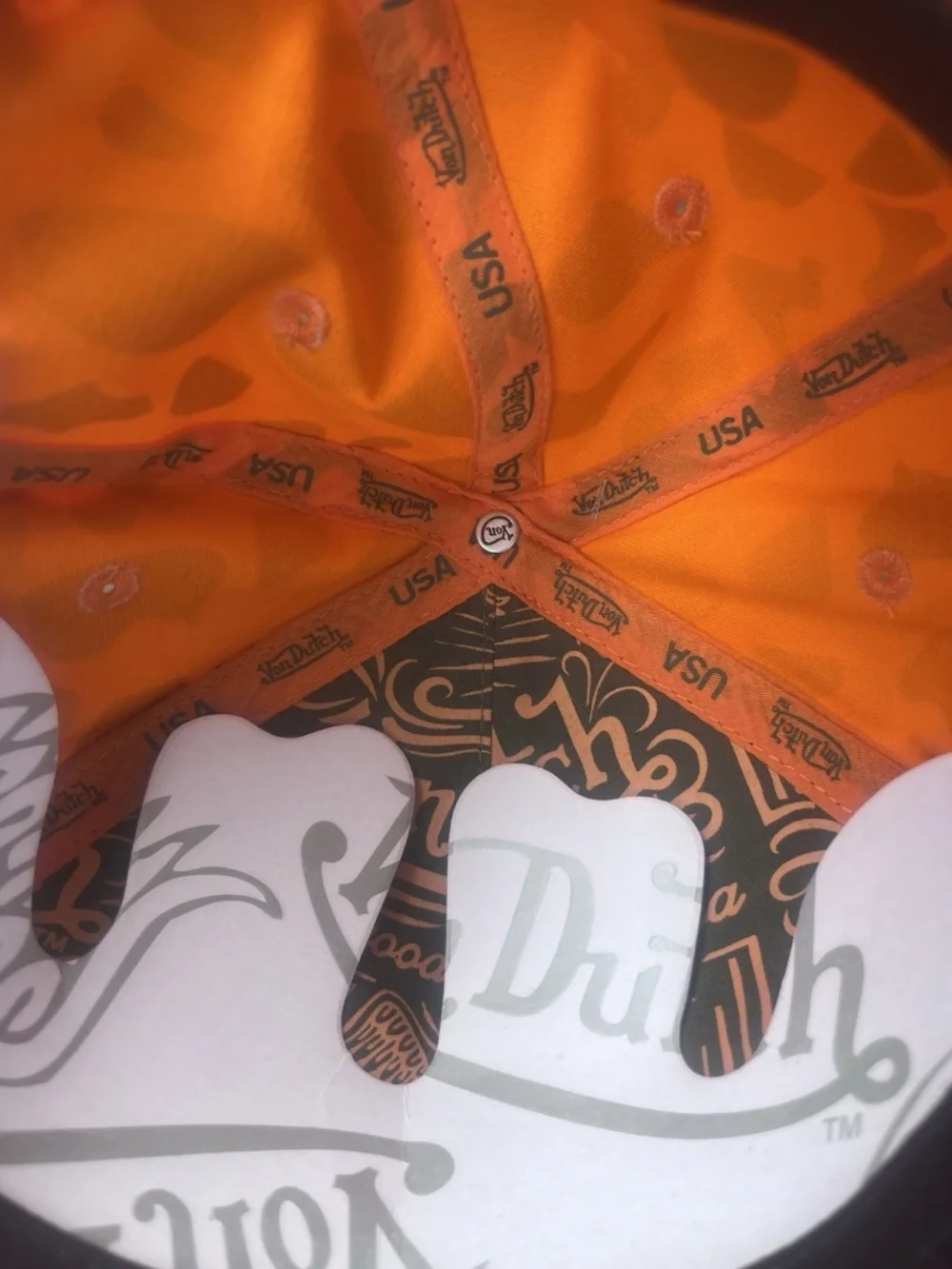 NWT Von Dutch Orange Camo Trucker Hat Adjustable The Simple Life Y2K 2000s